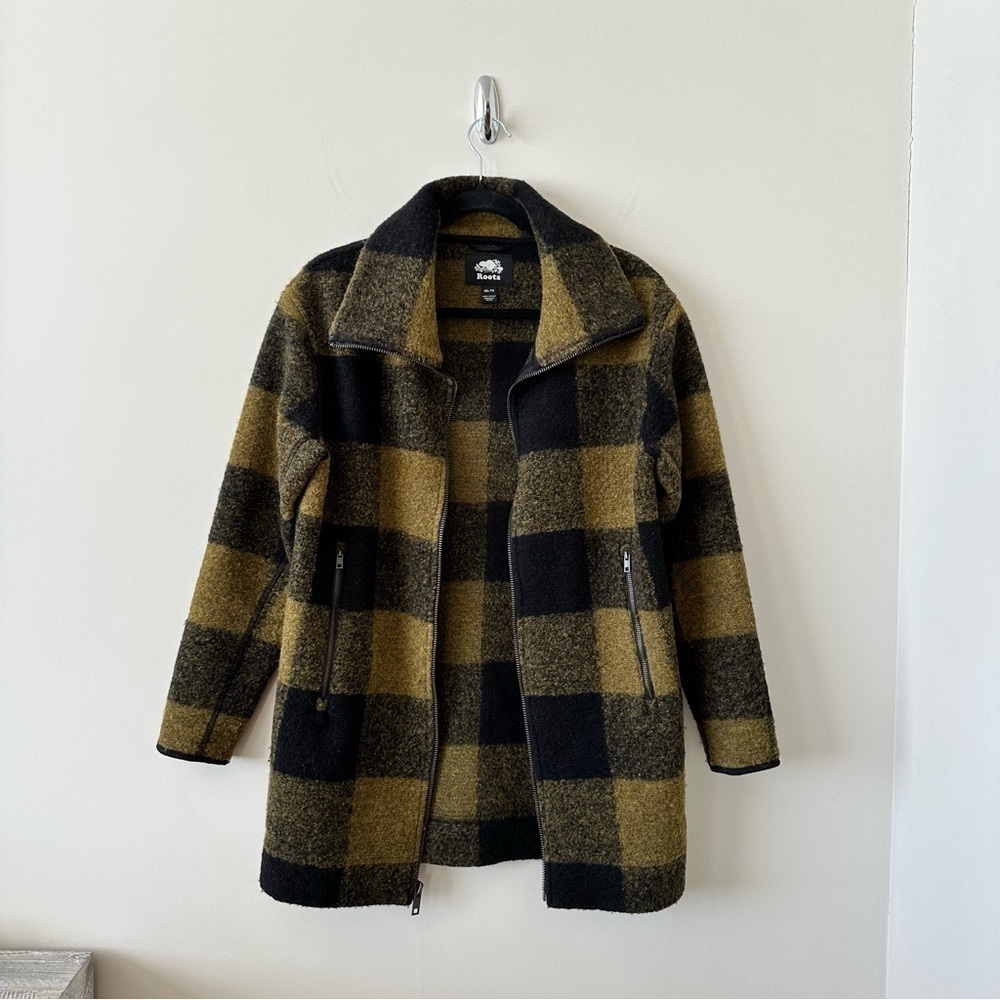 ROOTS-Wool Blend Seymour Plaid Winter Shacket/Jacket (Size:XS) - Picture 2 of 11
